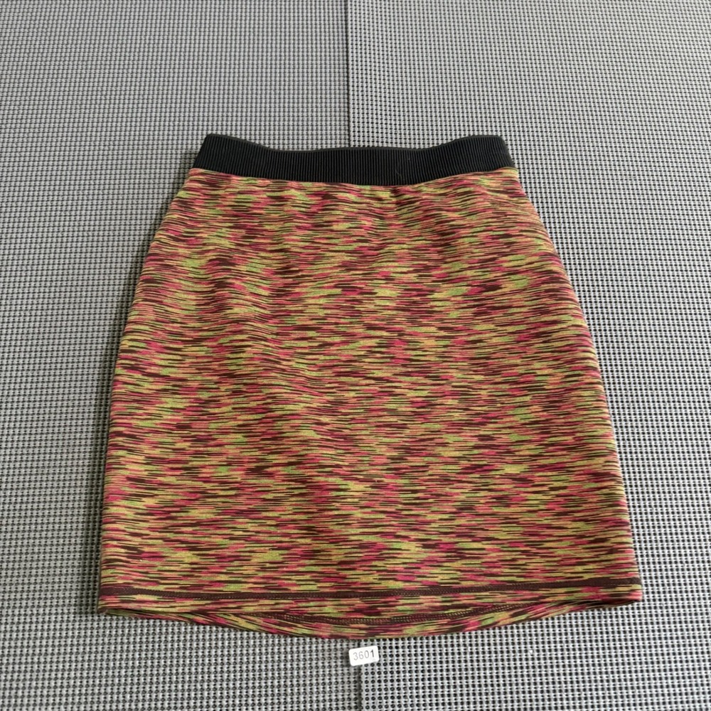 Silence + Noise Womens XS Pink Green Space Dye Elastic Waist Mini Skirt